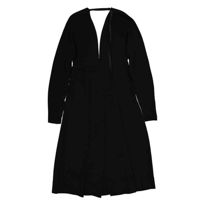 Pre-owned Burberry Ladies Black Emelia Pleated Silk Cady Midi Dress