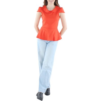 

Pins and Needles Женская оранжевая трикотажная блузка с воротником Питер Пэн  BHFO 1065, Оранжевый