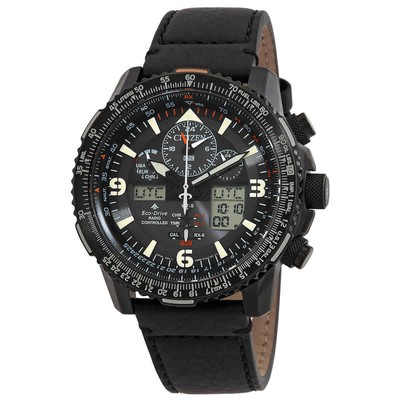 Pre-owned Citizen Quartz Analog-digital Black Dial Watch Jy8085-14h