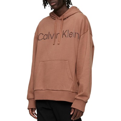 

Calvin Klein Mens Logo Флисовая толстовка с капюшоном на шнурке Loungewear BHFO 3761, Aztec