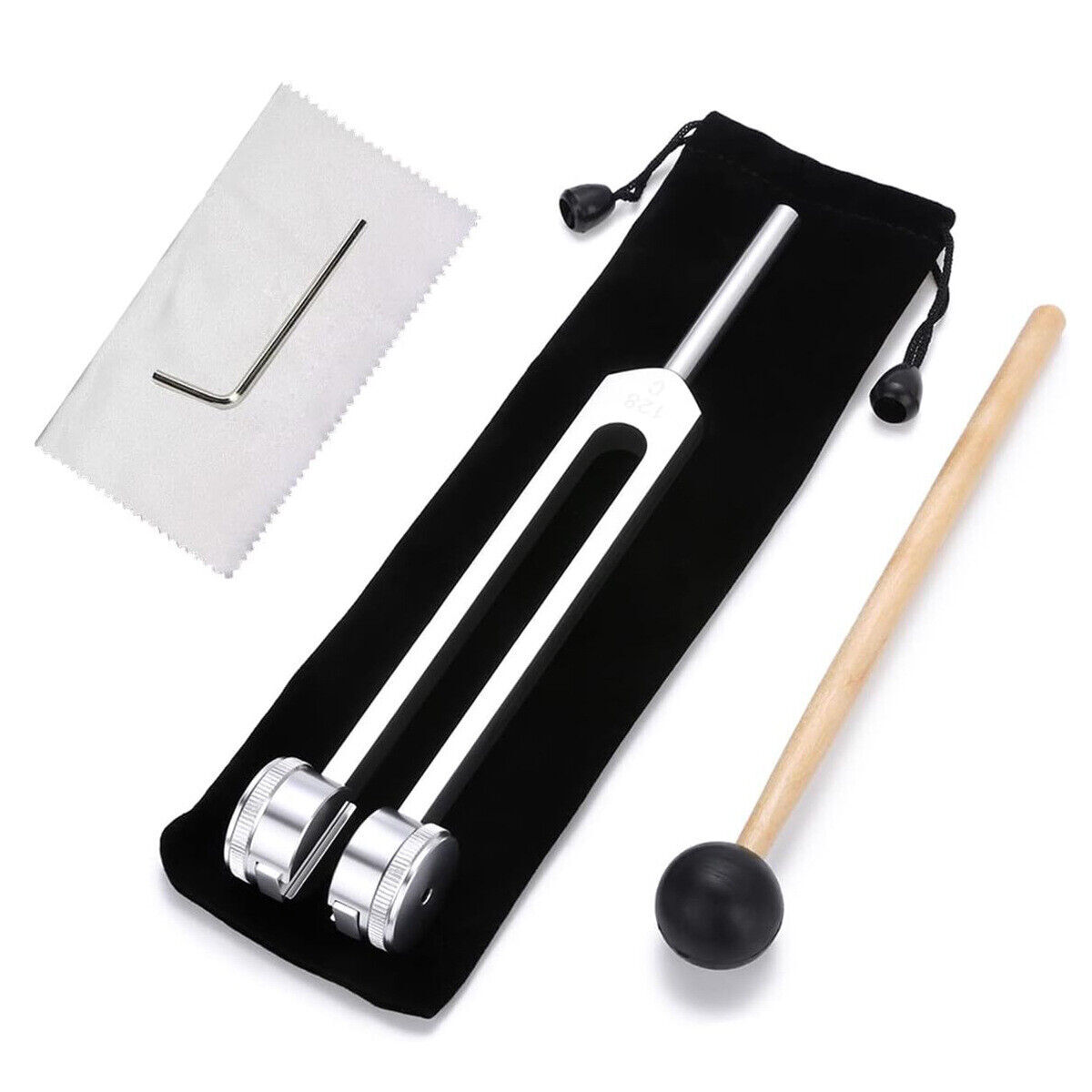 128Hz Healing Tuning Fork with Silicone Hammer Sound Therapy Musical Instrument