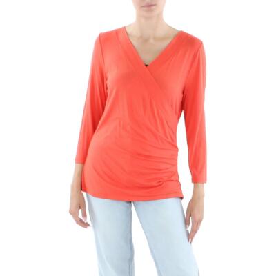 

Женский пуловер Lauren Ralph Lauren Alayja Orange Surplice, рубашка  BHFO 2536, Оранжевый