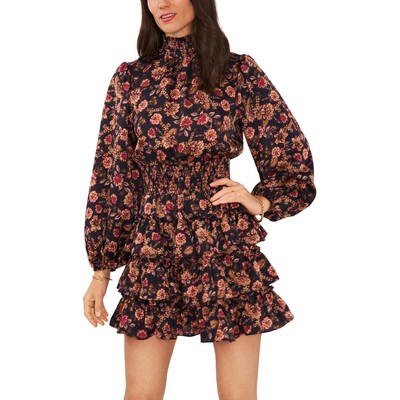 1.State Womens Black Tiered Smocked Semi-Formal Mini Dress XL BHFO 7575