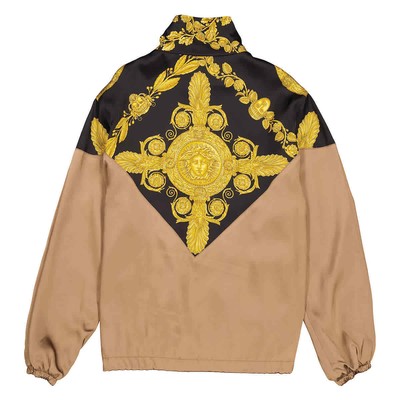 Pre-owned Versace Men's Baroque Print Technical Track Jacket In Multicolor
