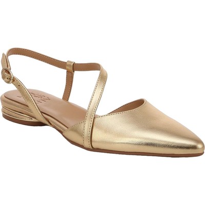 Женские босоножки Naturalizer Hawaii Gold из золотистой кожи с ремешками шириной 7 см (C, D, W) BHFO 8741