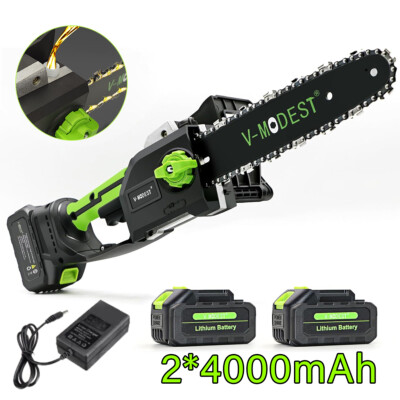10'' Cordless Chainsaw Battery Powered Brushless Auto Oiling w/2 Battery&Charger