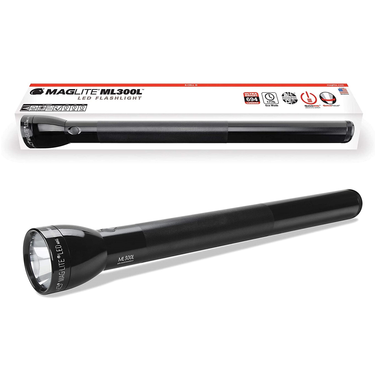 Mag-Lite ML300L-S6015 LED 6D-Cell Stablampe 48cm Security Taschenlampe 694 Lumen