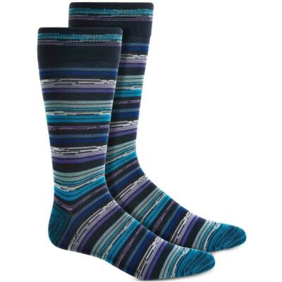 Perry Ellis Portfolio Men's Tencel Striped Crew Socks Size 7-12 (2 Pairs)