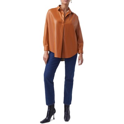 

French Connection Womens Crolenda Brown VB Pullover Top Blouse  BHFO 2279, Glazed ginger