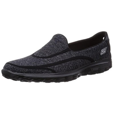 Skechers Womens GO Walk 2-Super Sock Черные прогулочные туфли 6,5 Средний (B,M) 2827