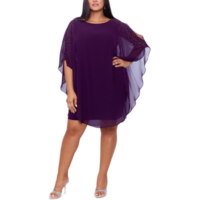 Женское фиолетовое шифоновое платье для коктейлей и вечеринок X by Xscape Evening 14 BHFO 6626