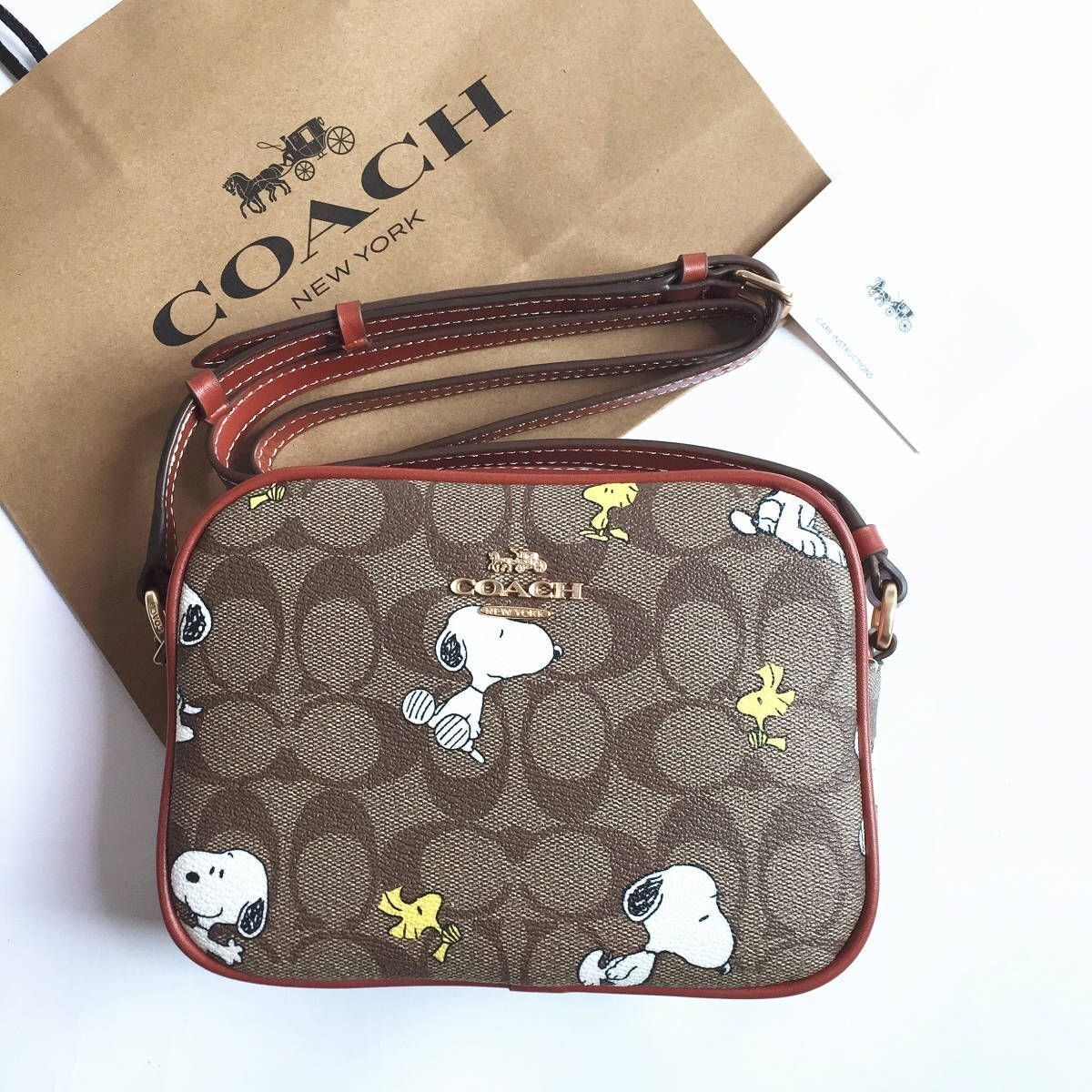 COACH x Peanuts Mini Jamie Camera Bag Signature Snoopy