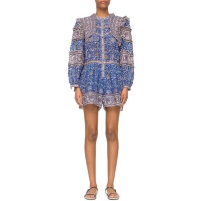 

Женский синий комбинезон с короткими рукавами и рукавами епископа Sea Rosita  BHFO 7148