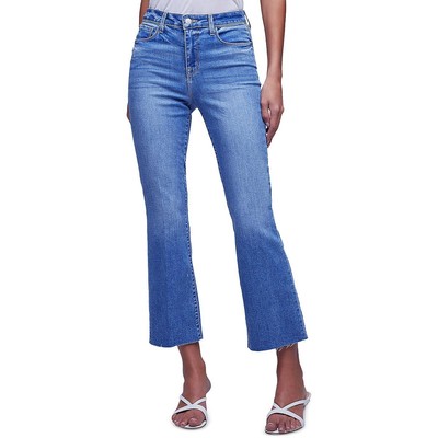 LAgence Womens Kendra Blue High Rise Crop Denim Flared Pants 27 BHFO 9528
