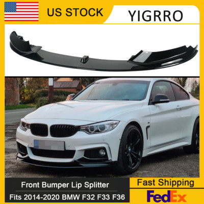 Gloss Black For 14-20 BMW 4 Series F32 F33 F36 M Sport Front Bumper Lip Splitter