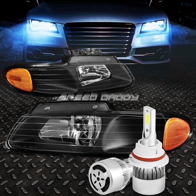 ЧЕРНАЯ ФАРА КОРПУСА + ЯНТАРНЫЙ УГОЛОК + БЕЛЫЙ СВЕТОДИОД 9007 HID с ВЕНТИЛЯТОРОМ ДЛЯ КАРАВАНА 96-00