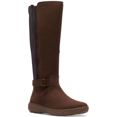 

Женские коричневые сапоги до колена Clarks Caroline Style 7 Medium (B,M) BHFO 4405, Dark brown suede, Caroline Style