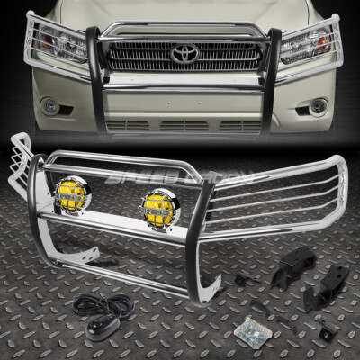 ХРОМИРОВАННАЯ РЕШЕТКА РАДИАТОРА + КРУГЛАЯ ПРОТИВОТУМАННАЯ ФАРА ЯНТАРНОГО ЦВЕТА ДЛЯ TOYOTA HIGHLANDER XU20 01-07