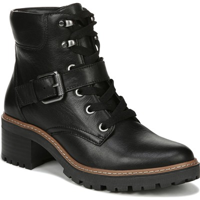 

Женские кожаные ботинки Naturalizer на шнуровке с пряжкой и ушками BHFO 5328, Black leather, Tia