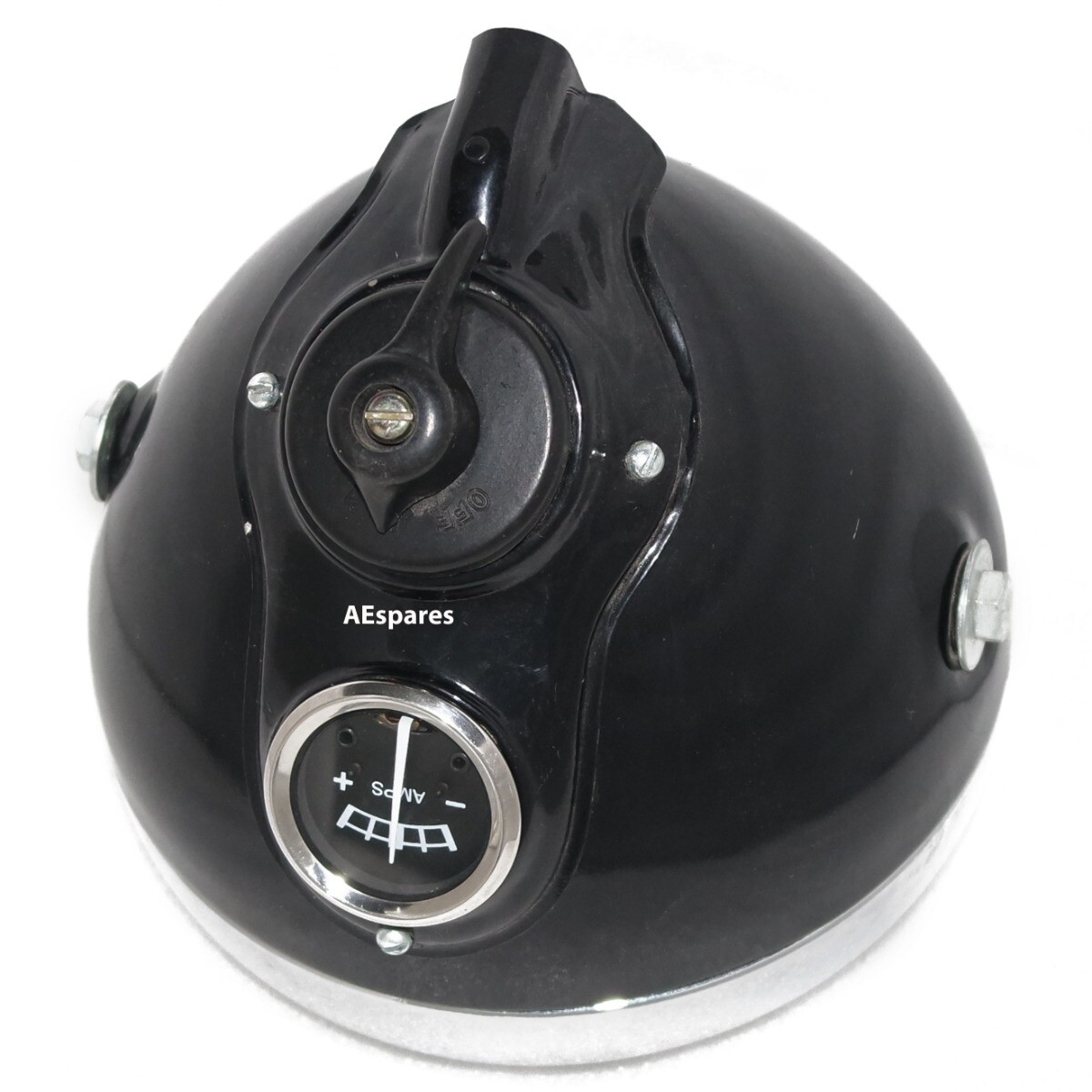 Black 6" Lucas Du42 Headlight Headlamp Panther Fits Triumph Ariel Douglas BSA Norton Panther