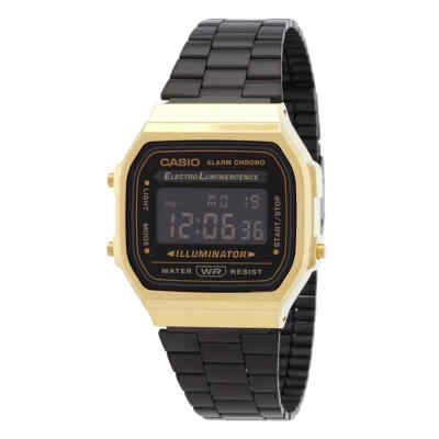 Кварцевые цифровые часы унисекс Casio Alarm A168WEGB-1B
