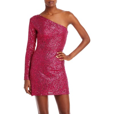 Женское розовое мини-платье для коктейлей и вечеринок цвета морской волны, расшитое блестками, XL BHFO 1157