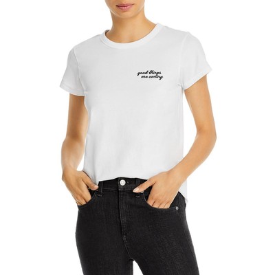 Женская белая вышитая футболка Rag & Bone с коротким рукавом Top XS BHFO 8217