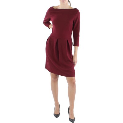

24seven Comfort Apparel Женское красное платье-пуловер с расклешенным силуэтом  BHFO 4826, Красный