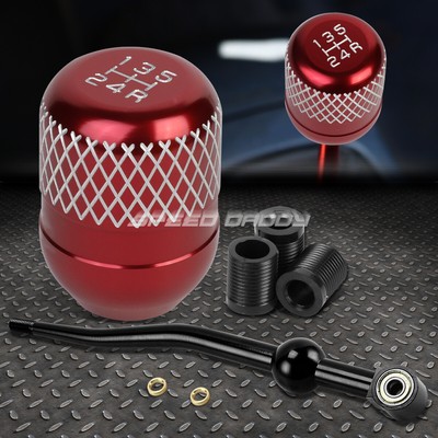 КОРОТКИЙ ПЕРЕКЛЮЧАТЕЛЬ ПЕРЕДАЧ ИЗ ЧЕРНОГО АЛЮМИНИЯ С ДВОЙНЫМ ИЗГИБОМ + КРАСНАЯ 5-СТУПЕНЧАТАЯ РУЧКА С СЕТКОЙ ДЛЯ EK/ EJ/ EG/DC