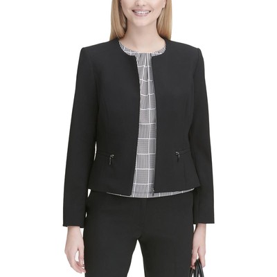 Женский черный блейзер без воротника Calvin Klein для работы, 16 BHFO 1828