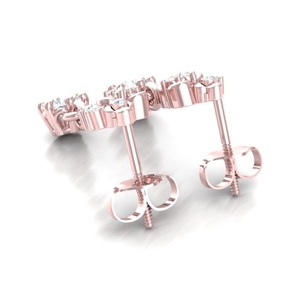 Pre-owned Swarajewel 0.5ctw Round Natural Diamond Earrings For Women 18k White Gold In Fg