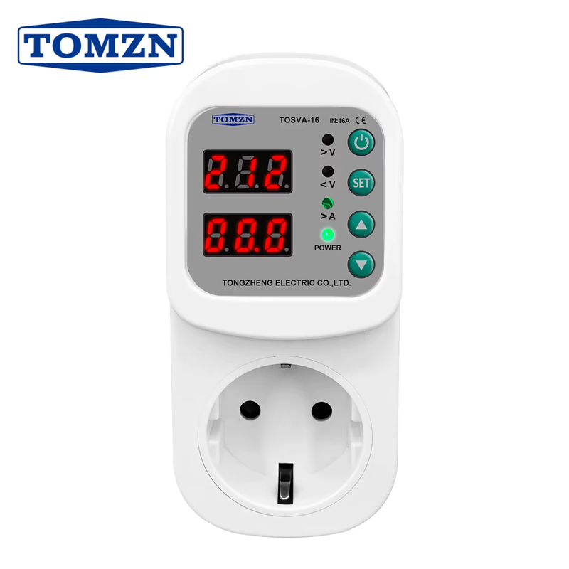 TOSVA-16 Reclosable Voltage current Protector Socket AC 110V 220V Adjustable 16A