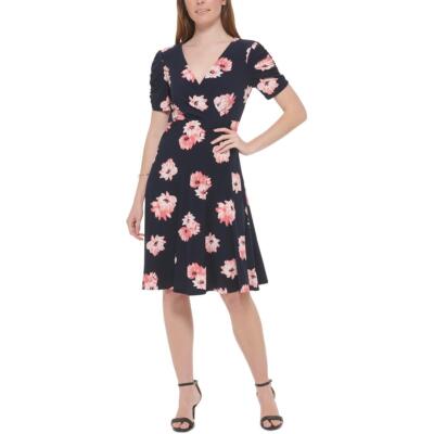 Женское приталенное платье-клеш длиной до колена с принтом от Tommy Hilfiger Petites BHFO 8603