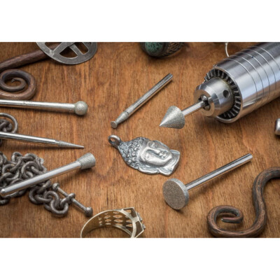 50pc Diamond Burr Bit Set for  Rotary Tool (Multiple Grit Sizes)