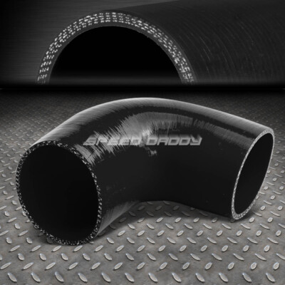 4-СЛОЙНЫЙ 2-2,5-ГРАДУСНЫЙ ТРУБОПРОВОД ВПУСКА/ПРОМЕЖУТОЧНОГО ОХЛАДИТЕЛЯ ПОД УГЛОМ 90 ГРАДУСОВ, ЧЕРНЫЙ СИЛИКОНОВЫЙ ШЛАНГ-РЕДУКТОР