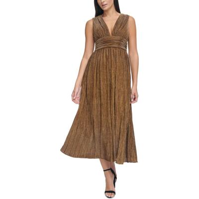 Guess Womens Gold Metallic Long Formal Evening Dress Gown 2 BHFO 0744