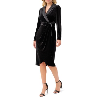 

Adrianna Papell Женское черное бархатное коктейльное и вечернее платье миди  BHFO 6791, Черный