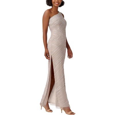 Adrianna Papell Женское бежевое официальное вечернее платье Gown Petites 8P BHFO 1608