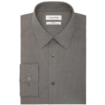 

Мужская серая классическая рубашка на пуговицах Calvin Klein 14,5 32/33  BHFO 7379, Черный