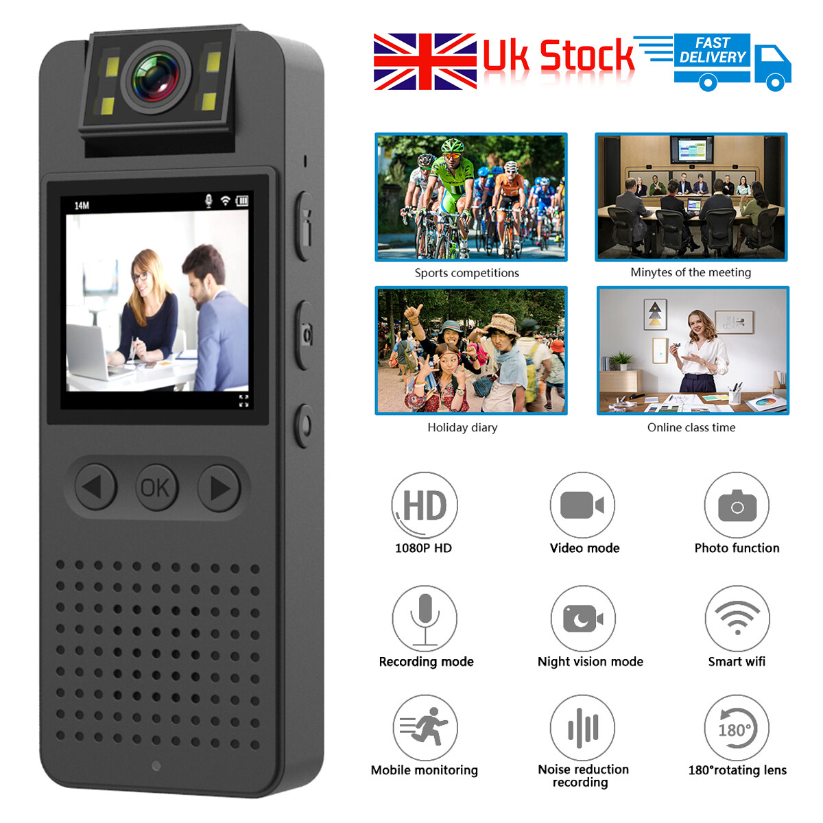 Body Wifi Camera Police Camera Video Recorder Dvr Ir Night