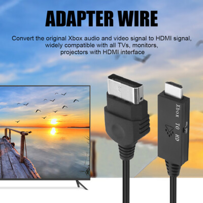 For Original Xbox to HDMI Converter Adapter 1080p HD Link Cable for Xbox Black
