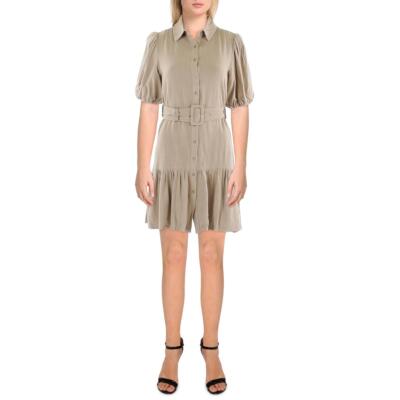 Женское мини-дневное платье-рубашка Walter Baker с воротником-стойкой Tyanna Tan XS BHFO 2628