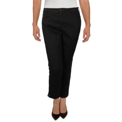 

NYDJ Женские укороченные джинсы до щиколотки Sheri с разрезом на кромке BHFO 7704, Черный, Sheri