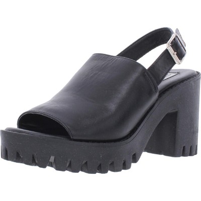 

Женские черные босоножки на каблуке Steve Madden Sunnyside 7,5 средний (B,M) BHFO 1930, Black leather