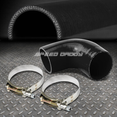 2,754-СЛОЙНЫЙ СИЛИКОНОВЫЙ СОЕДИНИТЕЛЬНЫЙ ШЛАНГ ДЛЯ ТУРБОНАДДУВА/ИНТЕРКУЛЕРА/ВПУСКА С УГЛОМ НАКЛОНА 90° + Т-ОБРАЗНЫЙ ЗАЖИМ ЧЕРНОГО ЦВЕТА