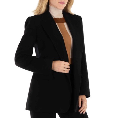 Pre-owned Chloé Chloe Ladies Black Single-breasted Open-front Blazer