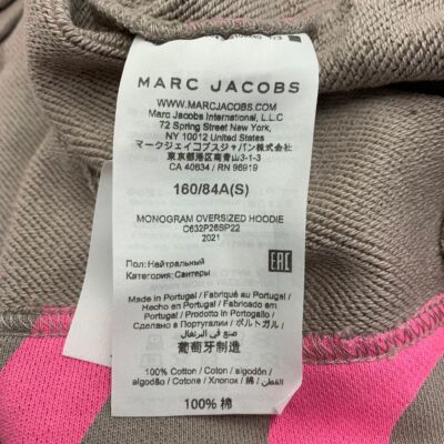 Pre-owned Marc Jacobs C632p26sp22-296 Monogram Oversized Hoodie Women's Size Sma In Multicolor