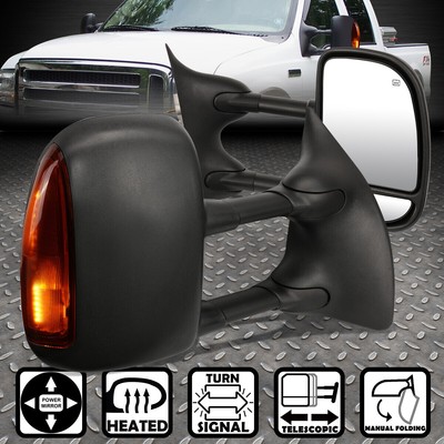 ДЛЯ 99-07 ПАРА БУКСИРОВОЧНЫХ ЗЕРКАЛ ЗАДНЕГО ВИДА SUPER-DUTY POWER + ПОДОГРЕВ + СВЕТОДИОДНАЯ СИГНАЛЬНАЯ ЛАМПА