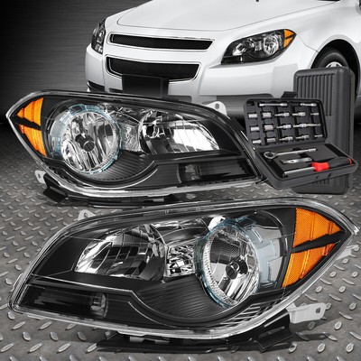 ДЛЯ 08-12 CHEVY MALIBU ЧЕРНЫЙ КОРПУС ЯНТАРНЫЕ УГЛОВЫЕ ФАРЫ ГОЛОВНОГО СВЕТА + НАБОР ИНСТРУМЕНТОВ
