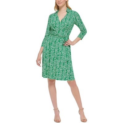 

Женское зеленое мини-платье с запахом и поясом Jessica Howard Petites  BHFO 8769, Зеленый